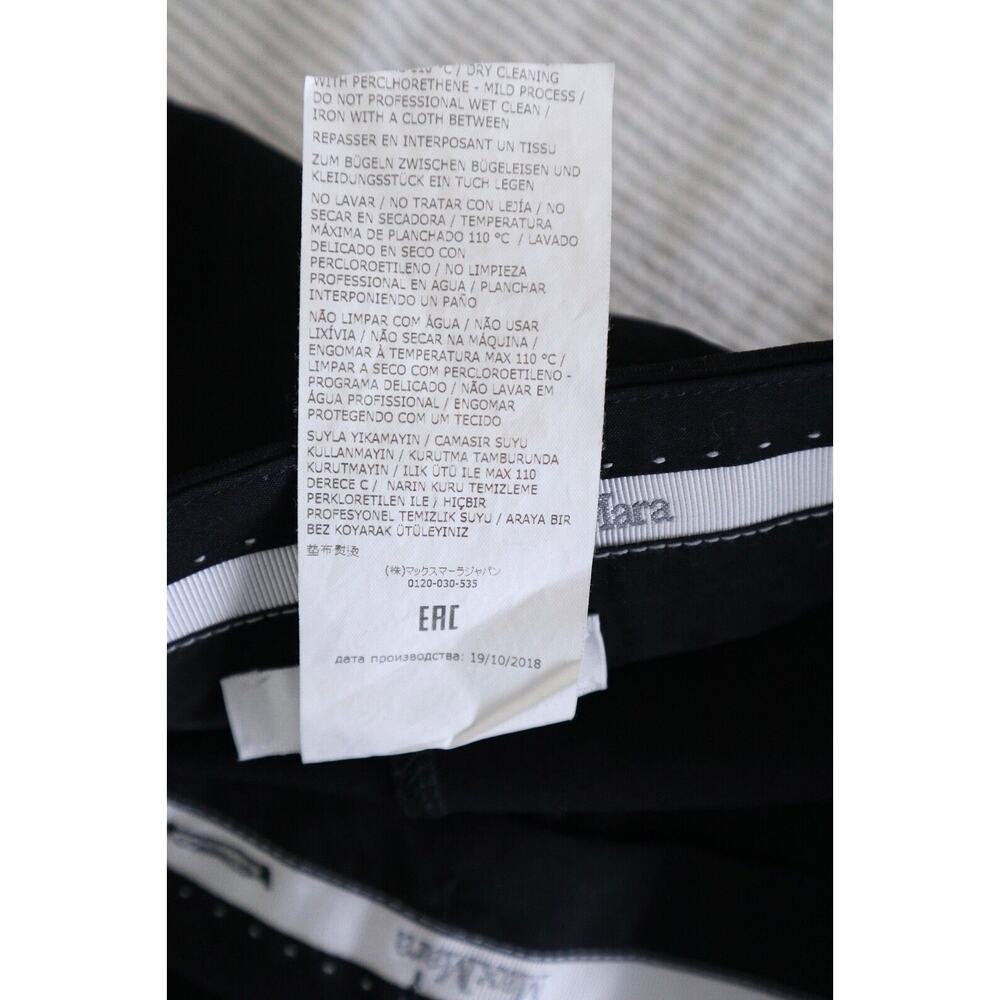 Max Mara US 10 Slim Leg Stretch Pants Flat Front Black - Picture 11 of 11